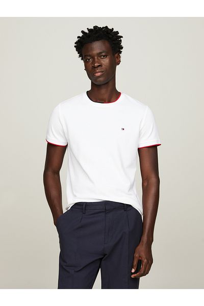Tommy Hilfiger Tommy Hilfiger Men White Rwb Tipped Pique T-Shirt