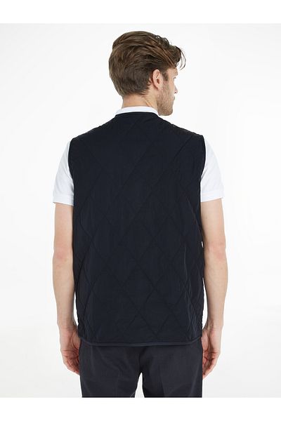 Tommy Hilfiger Men Black Warm Packable Recycled Padded Liner Vest