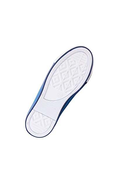 Liger Unisex Kids Linen Short Convers Model Velcro Sneaker Sports Shoes (26-30) White - Blue