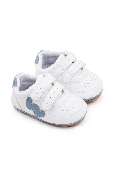 Superbaby Adidasi albi cu insertie gri
