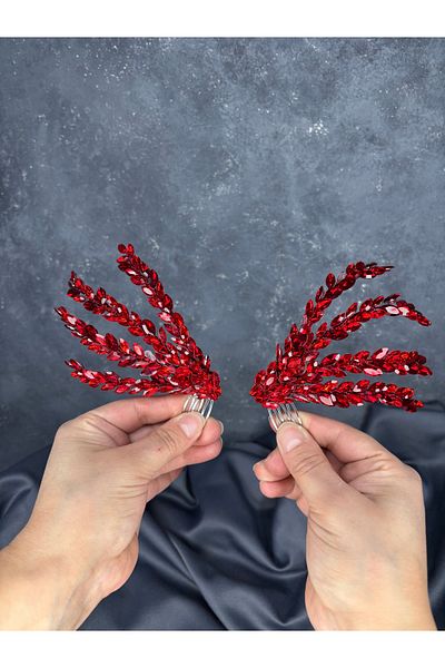 Hayalperest boncuk Bride Hairpin with Bugle Comb and Double-Sided