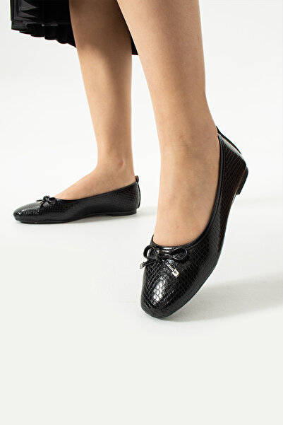 STOCON Γυναικείες μπαλαρίνες Hana Trend Black Bow - STC1076