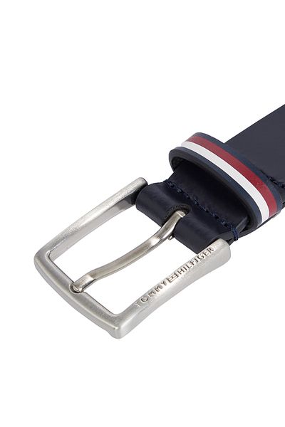 Tommy Hilfiger Kids Space Blue Signature Keeper Leather Belt