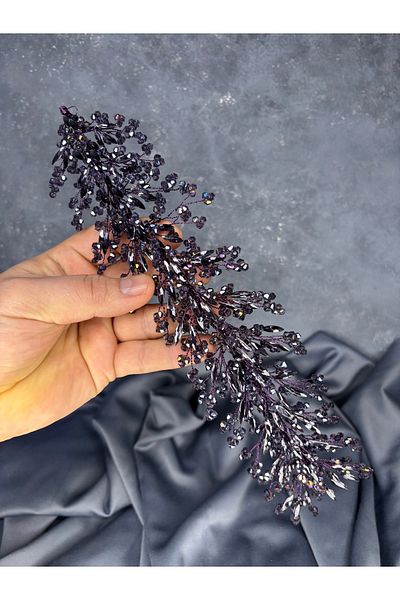 Hayalperest boncuk Hera Crystal Beaded Bridal Henna Crown Hair and Turban Accessory