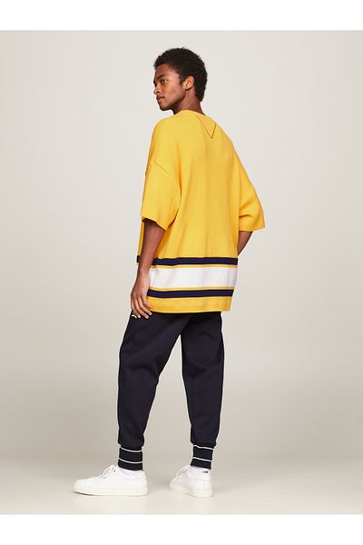 Tommy Hilfiger Men Yellow Crest Oversized Knitted T-Shirt
