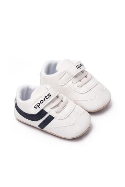 Superbaby White sneakers with black stripes - Sports
