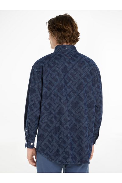 Tommy Hilfiger Mens Blue THC DG Monogram Shirt