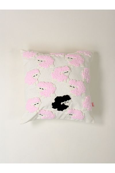 Galia Tasarım Be Unique - Galia Kids Pink Velvet Lambs Punch Throw Pillow Cover