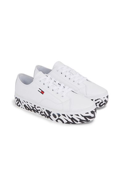 Tommy Hilfiger Women White Cupsole Low Top Sneakers