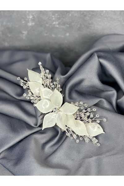 Hayalperest boncuk Özün Detailed Scalloped Bridal Hairpin