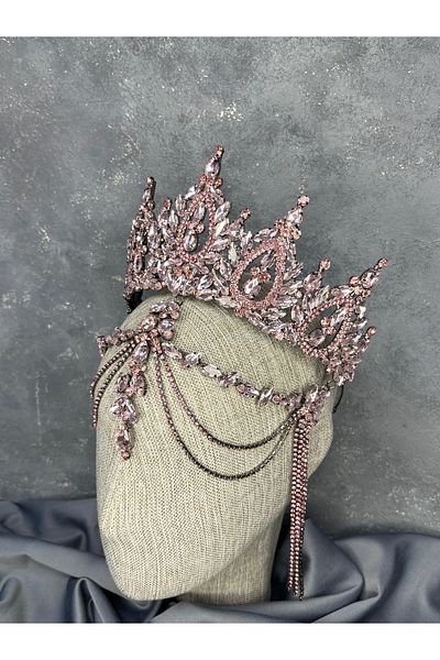 Hayalperest boncuk High Frontlet Hair Accessory with Dangle Balca Bridal Henna Crown