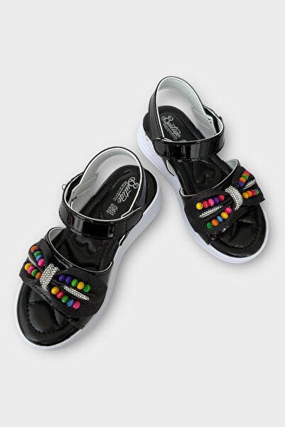 Liger Girl's Summer Wedding Ceremony Stylish Sandals Shoes Black