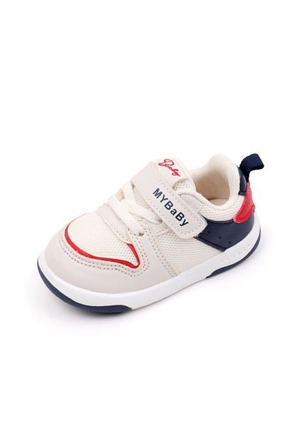 Superbaby Adidasi albi cu insertii bleumarine pentru copii - MyBaby