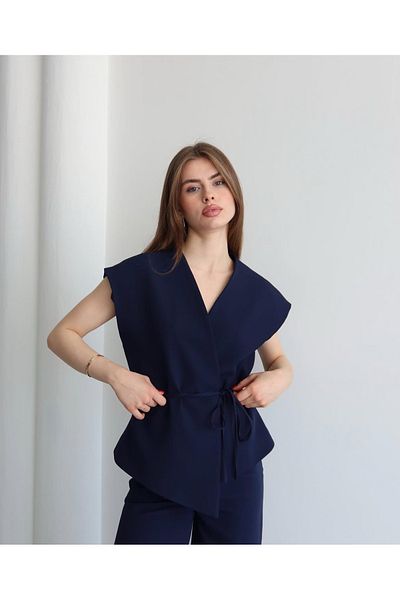 Ekim Store سترة سترة غير متناظرة بأربطة