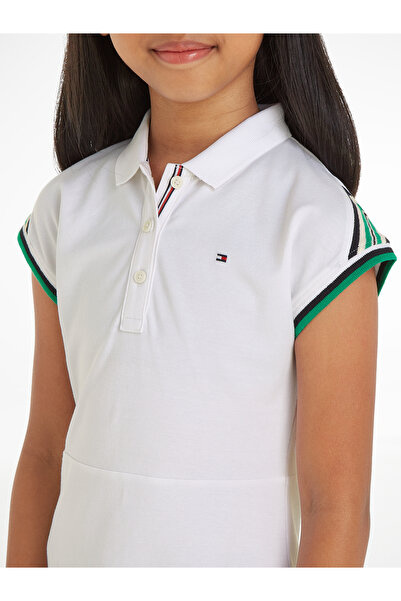 Tommy Hilfiger Women White 1985 Collection Short Sleeve Polo Dress