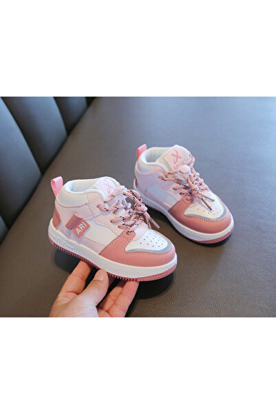 Superbaby White sneakers with powder pink and silver - Ari sport