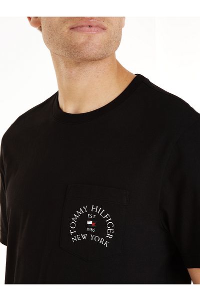 Tommy Hilfiger Men Black Arch Pocket T-Shirt