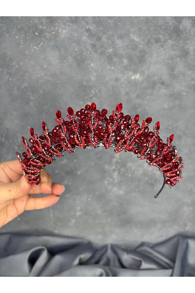 Hayalperest boncuk Crystal Bead Embroidered Steaming Bridal Crown
