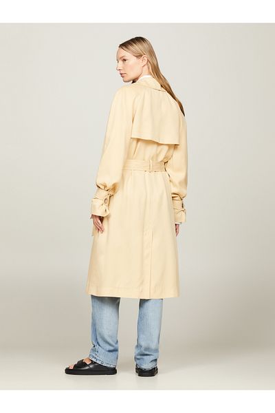 Tommy Hilfiger Women Harvest Wheat Double Breasted Relaxed Trench Coat