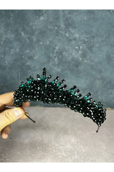 Hayalperest boncuk Edis Elegant Bead Decorated Henna Crown Bridal Accessory
