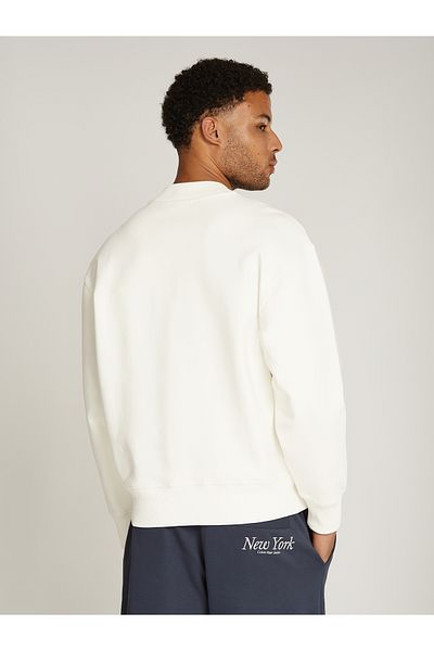 Calvin Klein Calvin Klein Men White Interlock Crew Neck Pullover Sweatshirt