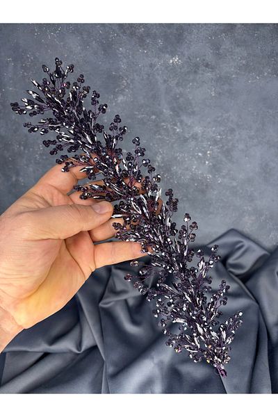 Hayalperest boncuk Hera Crystal Beaded Bridal Henna Crown Hair and Turban Accessory