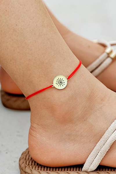 alberaccessories Güneş Gümüş Halhal - Yaz Aksesuar - Şans Halhal - Hediye Halhal