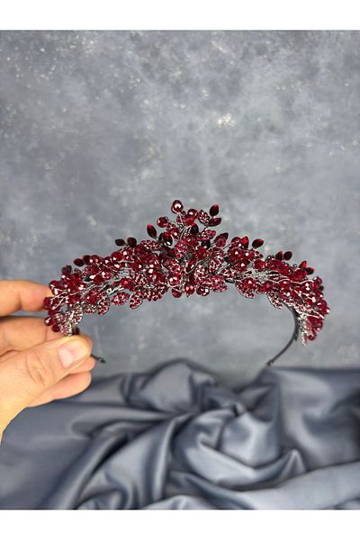 Hayalperest boncuk Duru Bead Embroidered Henna Crown Bridal Accessory