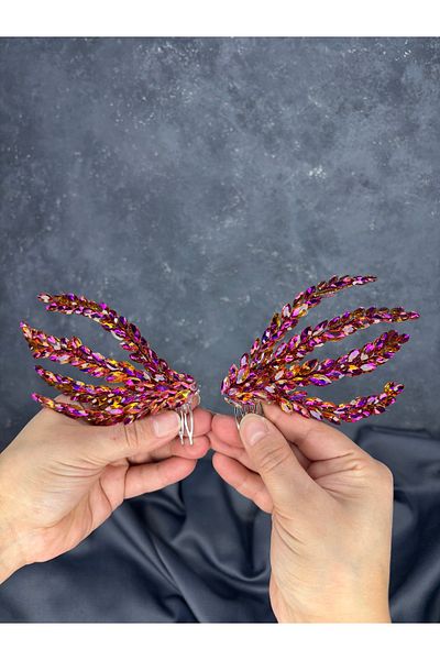 Hayalperest boncuk Bride Hairpin with Bugle Comb and Double-Sided
