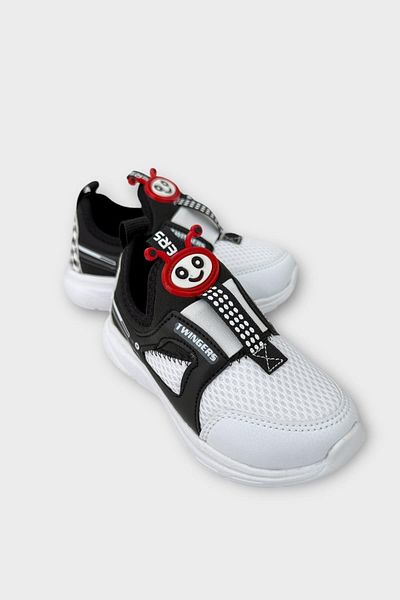 Liger Children's Airfile Light Sole Nursery Home School Sports Shoes White - Black