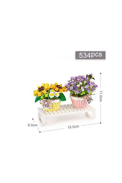 Vagonlife Loz Flowers in Pots 543 Pieces Block Toy Lz1674