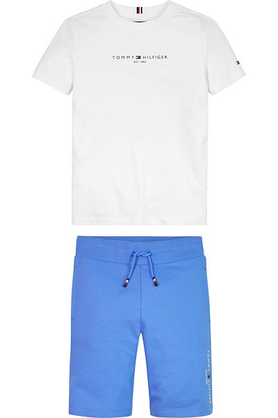Tommy Hilfiger Boys Blue Logo Printed T-Shirt and Shorts Set