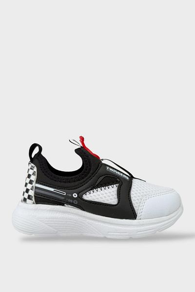 Liger Children's Airfile Light Sole Nursery Home School Sports Shoes White - Black