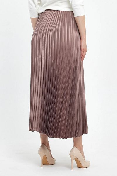 Stil Sepeti Fusta lungă plisată cu talie elastică ascunsă pentru femei Dusty Rose ST- 100078641