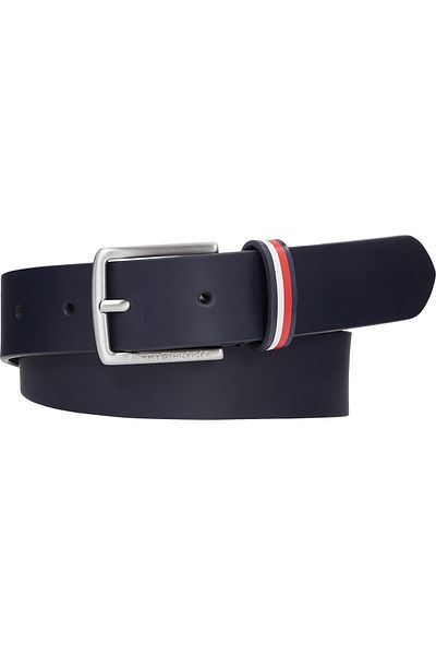 Tommy Hilfiger Kids Space Blue Signature Keeper Leather Belt