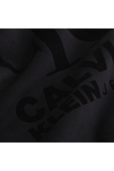 Calvin Klein Men Black 1978 Flock Logo Half Zip Hoodie