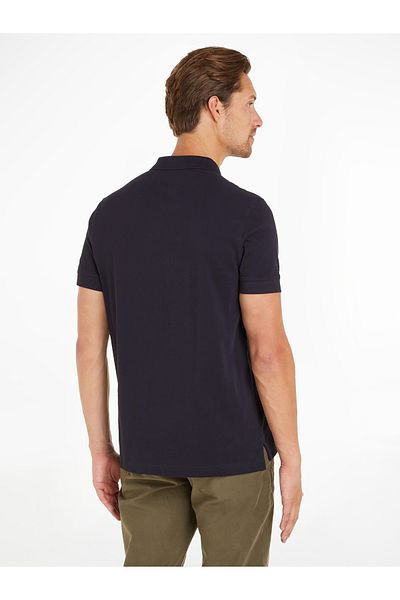 Tommy Hilfiger Tommy Hilfiger Mens Blue Monotype Color Block Short Sleeve Polo T-Shirt