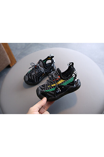 Superbaby Black cutout sneakers with colorful inserts