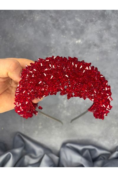 Hayalperest boncuk Asu Shiny Bead Detailed Henna Night Bridal Crown