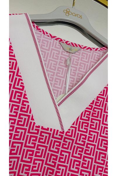 ARAS V-Neck Patterned Blouse-42 - Pink