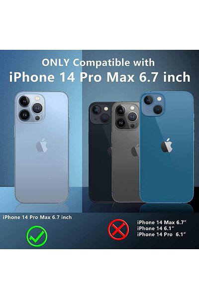 Generic Case Cover For iPhone 14 Pro Max with Magnetic Stand & Holder, Premium Silicone Hand Strap and Grip