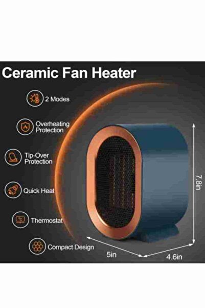 Zoom Plus مدفأة مروحة صغيرة بقوة 1200 واط - تسخين سريع من السيراميك، هادئة، آمنة للاستخدام في المنزل والمكتب