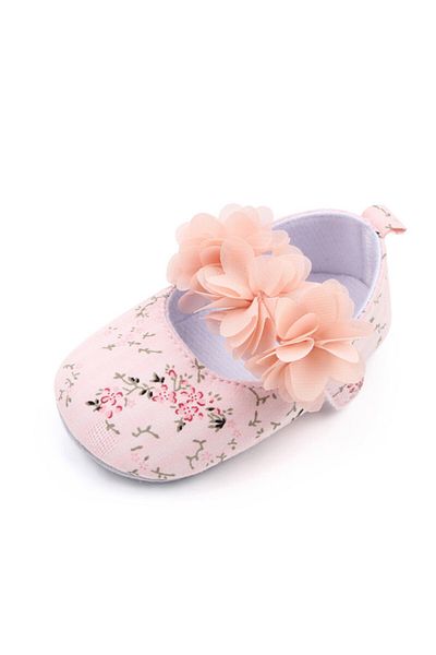 Superbaby Pink shoes with printed flowers