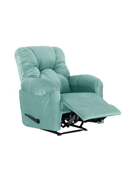 American Polo | Velvet Rocking Recliner Chair - Light Turquoise -92×78x103