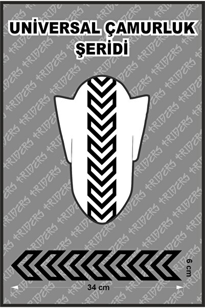 TRİDERS Üniversal Şerit Motosiklet Çamurluk Etiket Sticker 6cm x 34cm