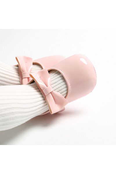 Superbaby Pink patent leather shoes with bow for girls