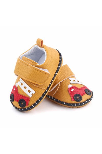 Superbaby Pantofiori maro pentru baietei - Masinuta