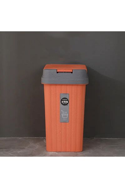 ABYZ Waste Bin with Lid, 14L, Square, Plastic, Orange color ABYZ™
