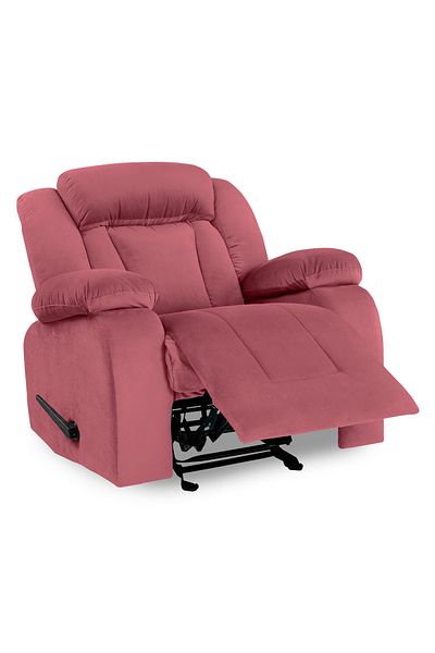 Lazy Vibes MNZ5 | Velvet Rocking Recliner Chair - Dark Pink