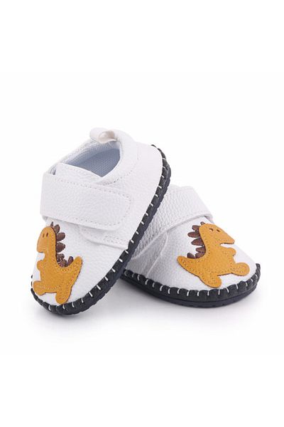 Superbaby Pantofiori albi pentru baietei - Dino